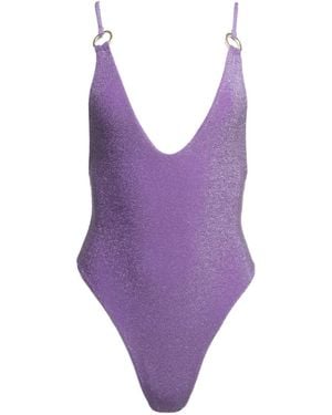 Patti Jane Swim Sparkle One-Piece Disco Bathing Suit - Purple