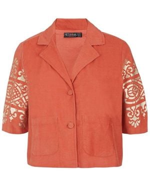 Nesavaali Eco-Friendly Luxe Boxy Corduroy Shirt - Red