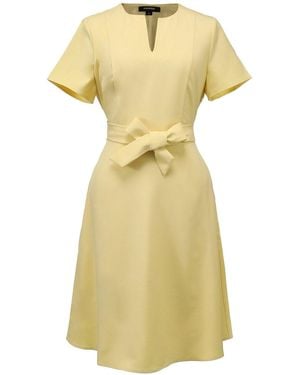 Smart and Joy Belted Tailor Dress - Yellow
