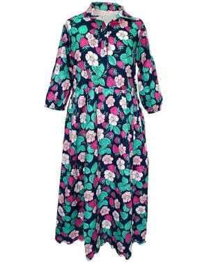 Mary Marshmallow Scalloped Frannie Long Dress - Blue