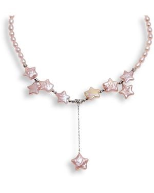 Ninemoo Shooting Star Pearl Necklace - Pink
