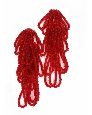 WAIWAI Pulse Dangle Bead Earrings - Red