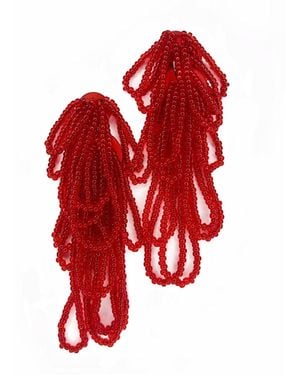 WAIWAI Pulse Dangle Bead Earrings - Red
