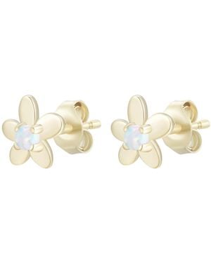KAMARIA Mini Flower Opal Stud Earrings - Metallic