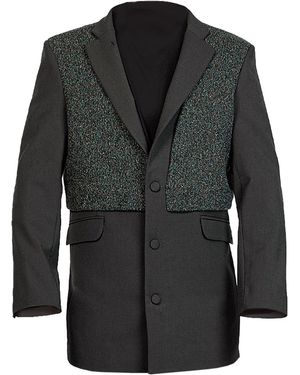 Maison Bogomil Knit-Detail Blazer - Black