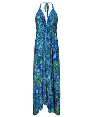 Sophia Alexia Iguana Silk Ibiza Dress - Blue