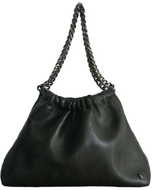 Sd Collection Khaki Giorgia Chain Leather Bag - Black