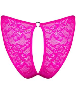 MONIQUE MORIN LINGERIE Hologram Ouvert Bikini Electric - Pink