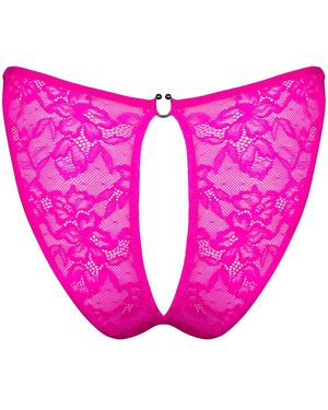 MONIQUE MORIN LINGERIE Hologram Ouvert Bikini Electric - Pink