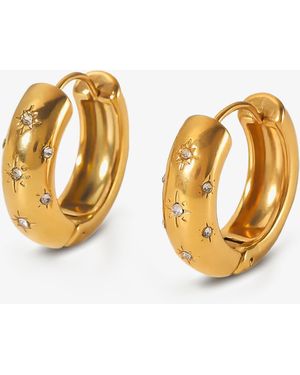 Elk & Bloom Chubby 14K Gemstone Huggie Hoops - Metallic