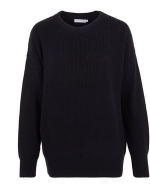 Paul James Knitwear Cotton Tiffany Ribbed Crew Neck Jumper - Blue