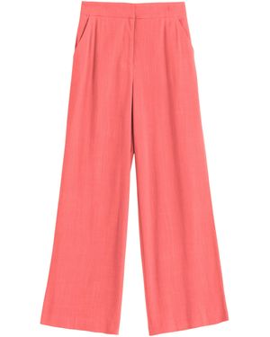 Louche Tilde Linen Mix Straight Leg Trouser - Red
