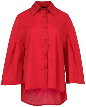 Conquista Wide Sleeve Blouse - Red