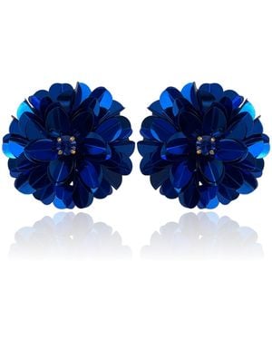 PINAR OZEVLAT Blossom Studs Dark - Blue