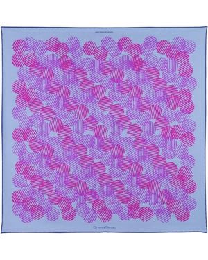 Otway & Orford 'Dot Dash' Silk Pocket Square - Purple