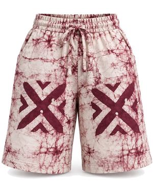 Naba Clothing Naba Diaspora Adire Cream Short - Red