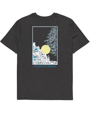 Anchor and Crew Heather Santorini Landmark Organic Cotton T-Shirt - Black