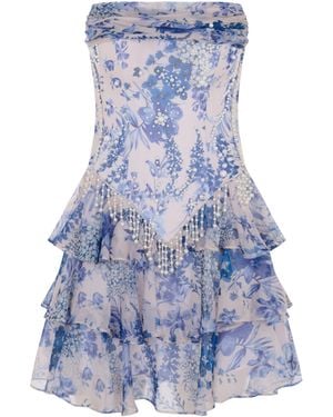 Tuba Ergin Finy Mini Dress - Blue