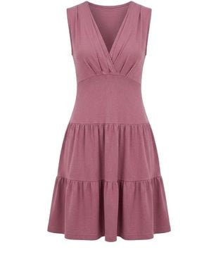 Conquista Dusty Rose Sleeveless Jersey Dress - Purple