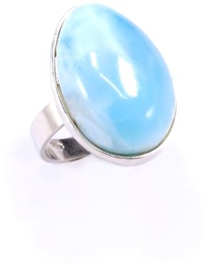 Mineralgems•Studio Light- Larimar Ring - Blue