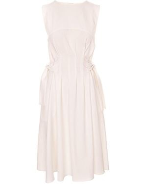 IPANOMI Cotton Midi Dress With Waist Cords - Pink