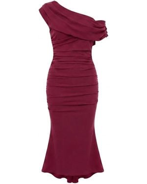 Atom Label Mercury Midi Dress - Red