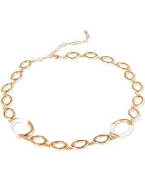 Retro Chic Time Ripples Round Necklace - Metallic