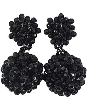 Fairchild Baldwin Orb Earrings Jet - Black