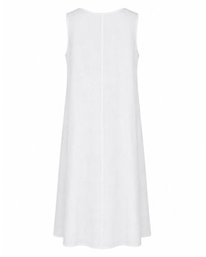 Luella Fashion Lisette Sleeveless V-Neck Linen Dress - White
