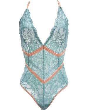 Carol Coelho Humantay Vintage Lace Stretch Bodysuit - Blue