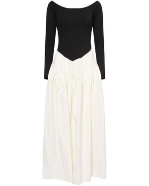 Amy Lynn Nancy Rich Cotton Off-Shoulder Maxi Dress - Black