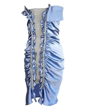 Ccy Currency Halterless Frill Dress - Blue