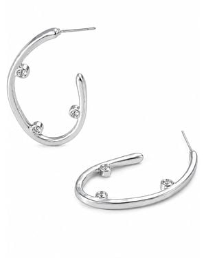 Rare Matters Jewelry Sculpted Curve Hoops - Metallic