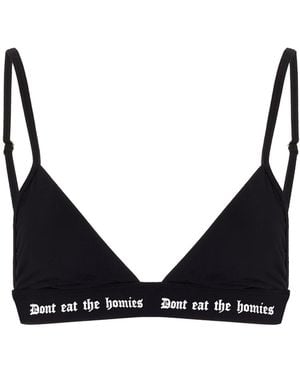 Dont Eat the Homies Bamboo Triangle Bra - Black
