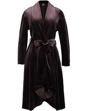Smart and Joy Wrap Velvet Dress And Ruffle Hem - Black