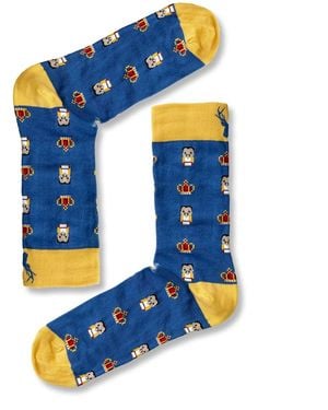 Aloha From Deer Royal King Cotton Socks - Blue