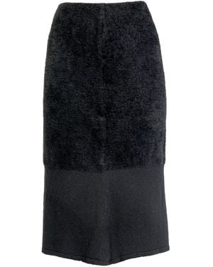 Maison Bogomil Feather-Knit Pencil Skirt - Black