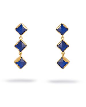 Ebru Jewelry Midnight Cat Eye Earrings - Blue