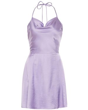 Altera London Backless Satin Slip Mini Dress - Purple