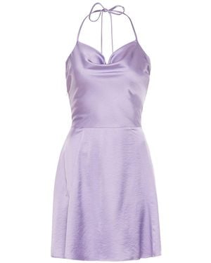 Altera London Backless Satin Slip Mini Dress - Purple
