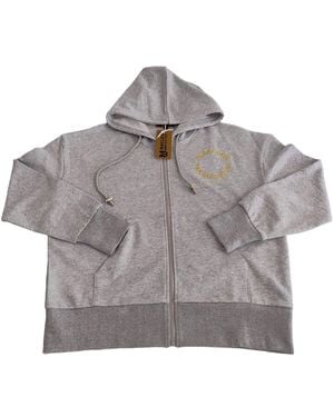 Miracles Manifester Embroidered Zip Hoodie - Gray