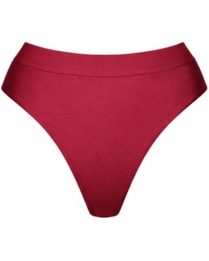 Belletage Swimwear The Trail Ride High-Waisted Bottom - Red