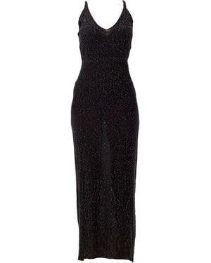 Maison Bogomil Fine Knit Sequin Long Dress - Black