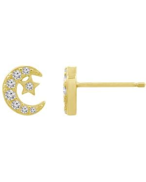 Diamonbliss Marilyn Monroe Moon & Star Stud Earrings - Metallic