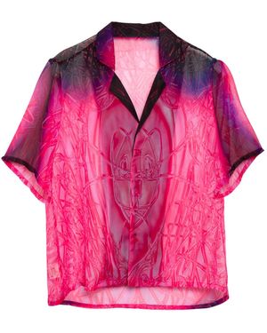 Paloma Lira Cherry Crystal Chiffon Shirt - Pink