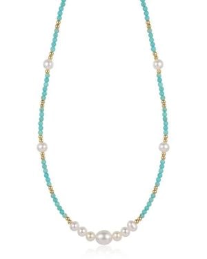 Angel Barocco Freshwater Pearl Beaded Necklace - Metallic