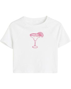 Aura & Co Marg Drink Baby Tee - White