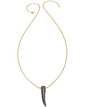 Heather Hawkins Jewelry Gemstone Horn Rolo Chain Necklace - Metallic