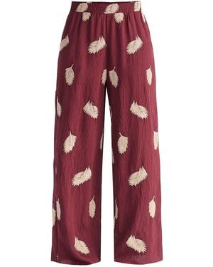 Paisie Leaf Embroidered Trousers