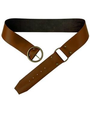 Anna Sui O- Ring Leather Belt- Oak - Black